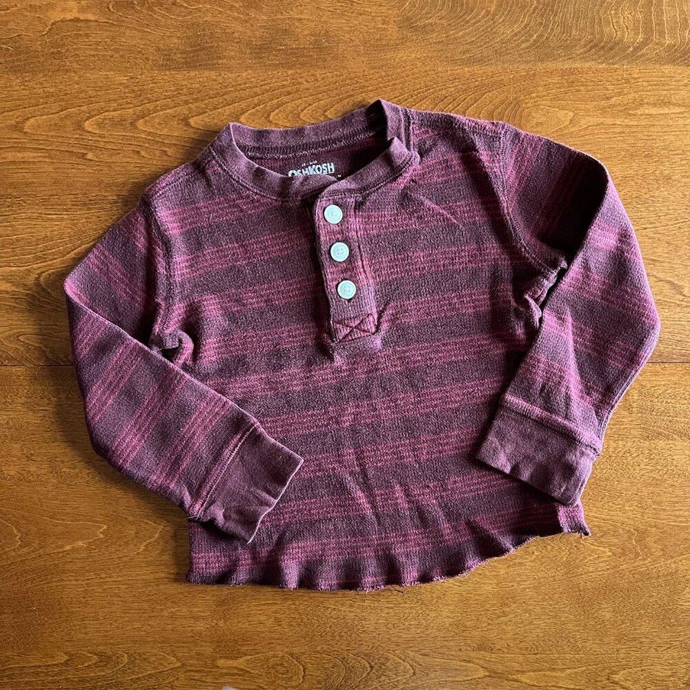 OshKosh crimson thermal henley shirt 3T